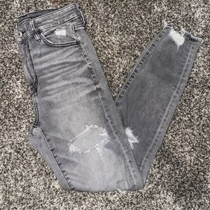 American Eagle Outfitters Gray Ripped hi-rise Jeggings